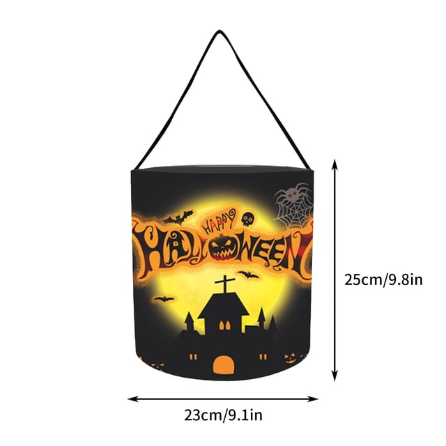 Hyknon Storage and Organization Glowing Halloween Candy Bag Portable LED Pumpkin Light Emitting Tube Halloween Sugar Bag Storage Bag Storage and Organization