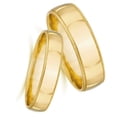 thumbnail image 2 of Pompeii3 Matching Gold His Hers Polished Wedding Band Ring Set, 2 of 5