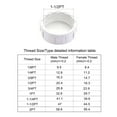 thumbnail image 2 of Uxcell G Pipe Fitting Cap, Female Thread Hose Connector, for Garden and Outdoor Water Pipes End White G1-1/2, 2 of 5