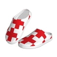 thumbnail image 2 of Kdxio Red Cross 1 Women's Men's Slippers Plush Slip-On House Slipper for Winter Indoor Soft Cushion Non-slip Fluffy Slides Slippers-35/36, 2 of 7