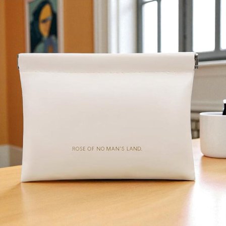 White Mini Travel Storage Bag 18cm x 13.5cm Small Wallet Cosmetic Pouch with Inner Pocket for Lipstick Jewelry Earphones Care Bear Purse Women Accessory Christmas Gift