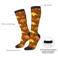 thumbnail image 5 of Picia Women Crew Soft Moisture-wicking Socks Dinosaurs and Leaves Pattern Design Cotton Socks, One Size fit All, 5 of 9