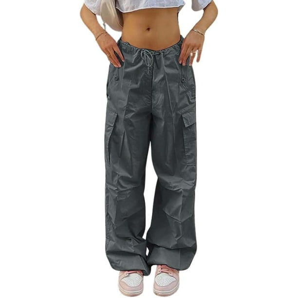 Parachute Pants for Women, Cargo Pants Women Baggy, Y2K Low Waist