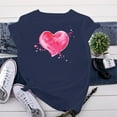 thumbnail image 2 of XFHLMJFF Shirts for Women Casual Large Cotton Love Printed Loose Tee Tops, 2 of 3