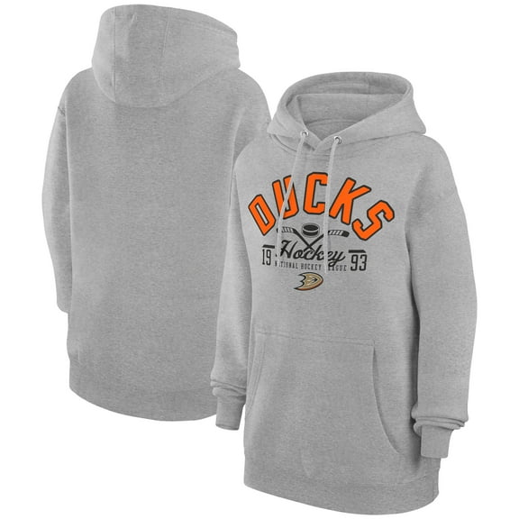 Men's Starter  Heather Gray Anaheim Ducks Puck Pullover Hoodie