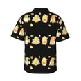 thumbnail image 3 of Daiia Bee Happy Sunflower Gnomes Hawaiian Shirt for Men Gentle Cotton Regular Short Sleeve Casual-Medium, 3 of 9