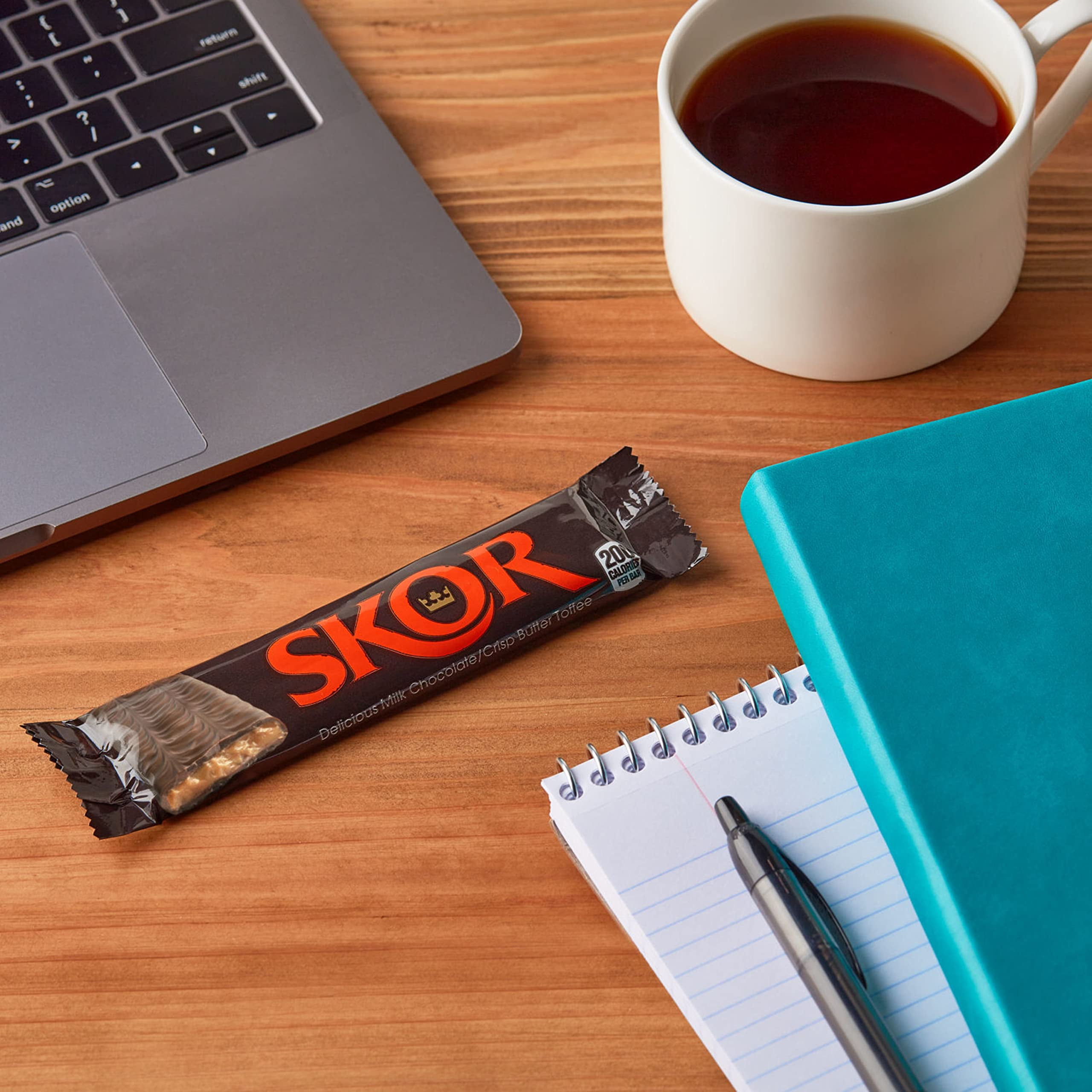 SKOR Milk Chocolate and Crisp Butter Toffee, Individually Wrapped, Gluten Free Candy Bars, 1.4 oz (18 Count)