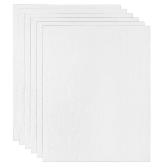 8x10" Canvas Boards for Painting, 6 Pack 100% Cotton Square Triple Primed Stretched Blank Art Canvas Panel Bulk Thin for Acrylic, Oil, Tempera Paints, White