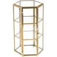 thumbnail image 4 of HUGFEGWE Clear Jewelry Trinket Ornate Earring Box Organizer Decorative Box Storage (Gold, Back), Copper U2537-17169, 4 of 8