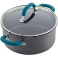 thumbnail image 5 of Rachael Ray 11 Piece Create Delicious Nonstick Pots and Pans Set, Teal Handles, 5 of 16