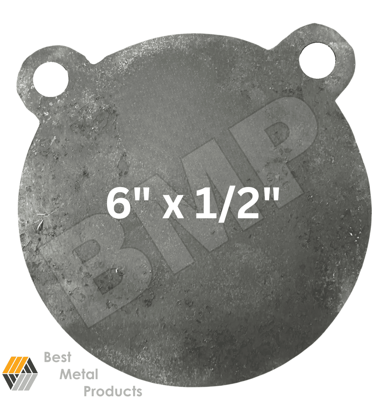 AR500 Steel Gong Shooting Target 1/2" – 6" Round – 2-Hole