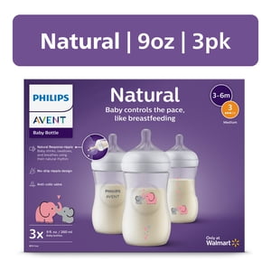 Philips Avent Natural Baby Bottle Medium Flow 9oz 3-Pack