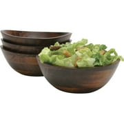 Lipper Cherry Finish Wavy Rim Bowls, 4-Piece Set