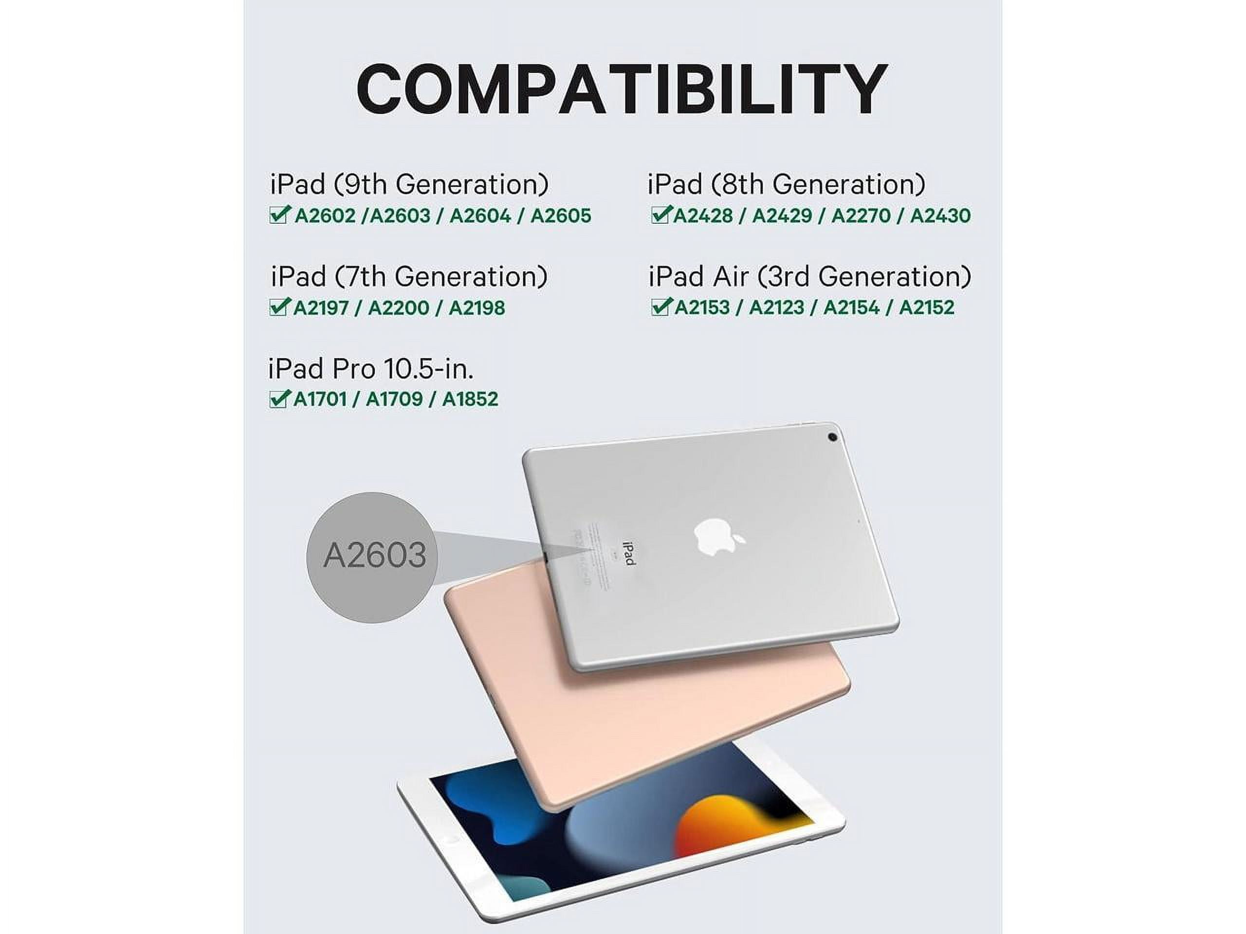 Touchpad Keyboard Case for iPad 10.2 inch 9th 8th 7th 2021/2020/2019, iPad Pro 10.5 inch/iPad Air 3 10.5, Smart Stand Cover with Detachable Wireless Magnetic Keyboard, Pencil Holder