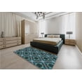 thumbnail image 4 of Ahgly Company Indoor Round Patterned Deep-Sea Green Area Rugs, 3' Round, 4 of 6