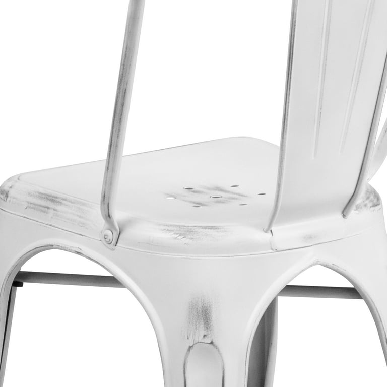 Distressed white metal chairs new arrivals