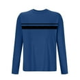 thumbnail image 3 of GuangCheng Mens Printed Striped Long Sleeve T-Shirts,Regular Fit,Soft,Breathable,Pullover Tops,Dark Blue,Size 4XL, 3 of 3