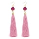 thumbnail image 2 of Pendientes bohemios de diseño de moda para mujer, aretes colgantes largos vintage con borlas y flecos, estilo bohemio, de 12 cm. rosado, 2 of 9