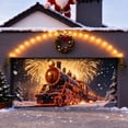 thumbnail image 5 of SIfdSeng Get it Fast Glow In the Dark Garage Door Banner for Outdoor Holiday Yard with Festive Santa Sleigh Reindeer Design Weather Large Size Holiday Party Sign, 5 of 5