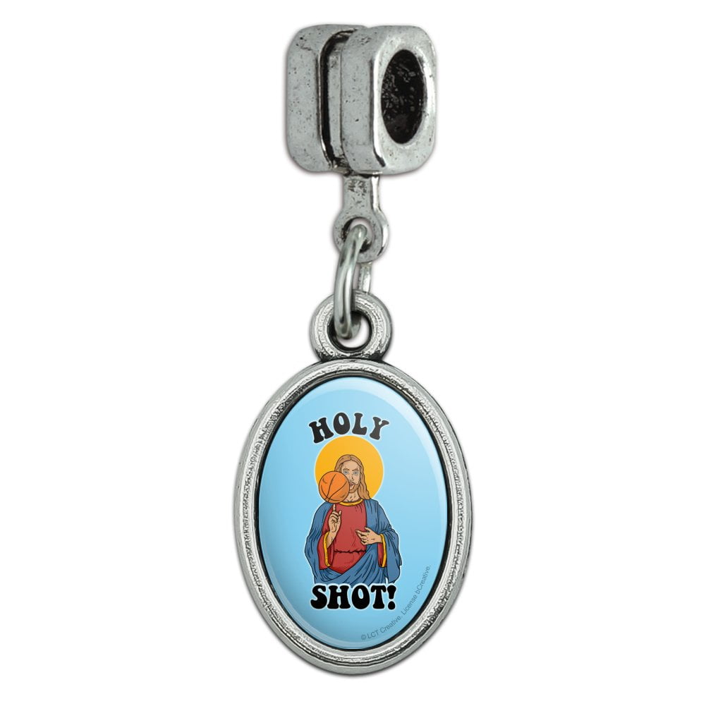 GRAPHICS & MORE Holy Shot Basketball Jesus Funny Humor Italian European Style Bracelet Oval Charm Bead GRAPHICS & MORE Holy Shot Basketball Jesus Funny Humor Italian European Style Bracelet Oval Charm Bead