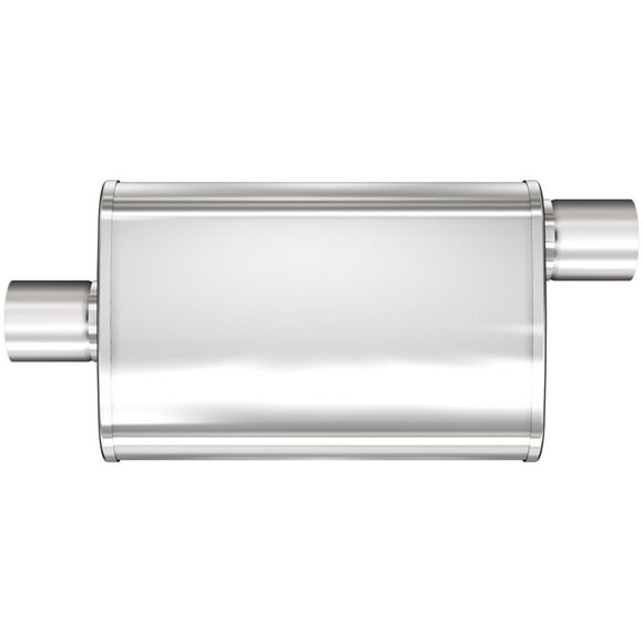 Magnaflow Performance Exhaust Muffler 13216 Single 2-1/2 Inch Center Inlet; Single 2-1/2 Inch Offset Outlet; 14 Inch Body/20 Inch Overall Length