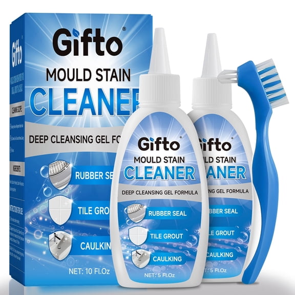 Mould Stain Remover Gel, Washing Machine Cleaner for Front Loader Seal Grout & Caulk, Washer Cleaner for Bathroom Shower Sink, 10 fl oz