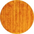 thumbnail image 1 of Ahgly Company Machine Washable Indoor Round Abstract Yellow Contemporary Area Rugs, 8' Round, 1 of 4