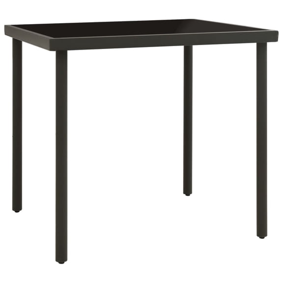 Casafoyer Patio Dining Table Anthracite 31.5"x31.5"x28.3" Glass and Steel