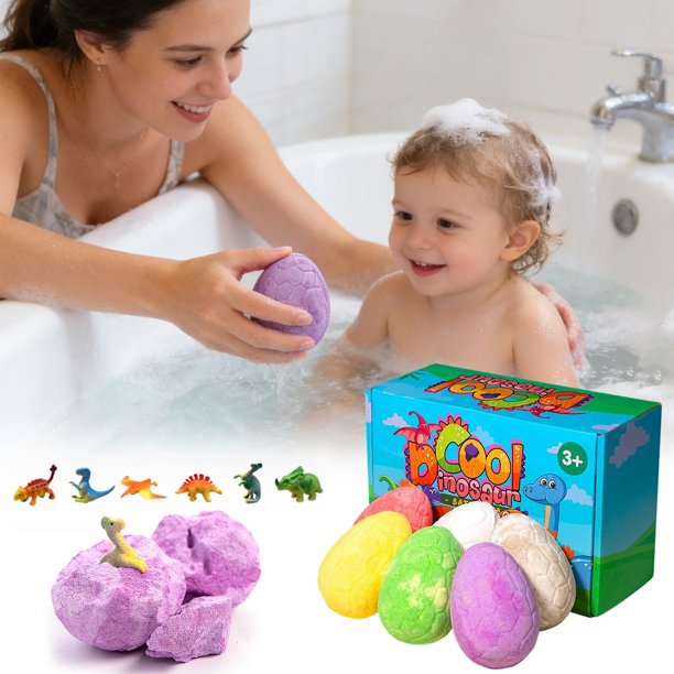 Dinosaur Egg Bath Bombs For Kids 6pc Bath Gift Set With Surprise Toy Inside Bath Bombs For Boys Girls Birthday Gift Stocki