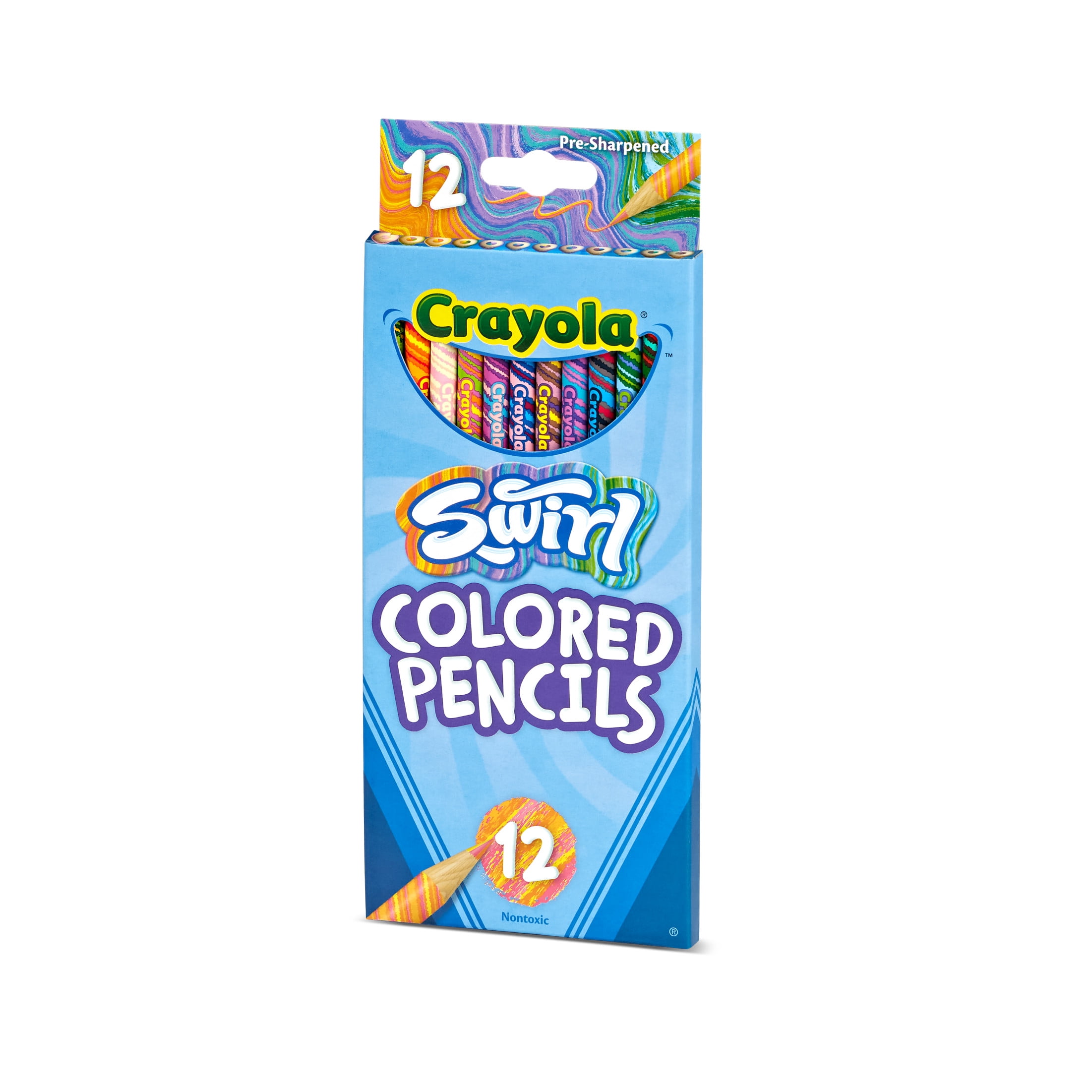 (2 pack) Crayola Swirl Colored Pencils, 12ct, Multicolored Rainbow Pencils, Back to School Supplies for Kids, Classroom Supplies for Teachers, Gifts for Educators, Ages 3+