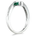 thumbnail image 3 of SZUL Women's 10K White Gold 0.25 Carat TW Emerald and Diamond Ring, 3 of 4
