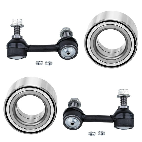 Detroit Axle - 4PC Front Wheel Bearing Assembly and Sway Bars for 2007 2008 2009 Kia Sorento