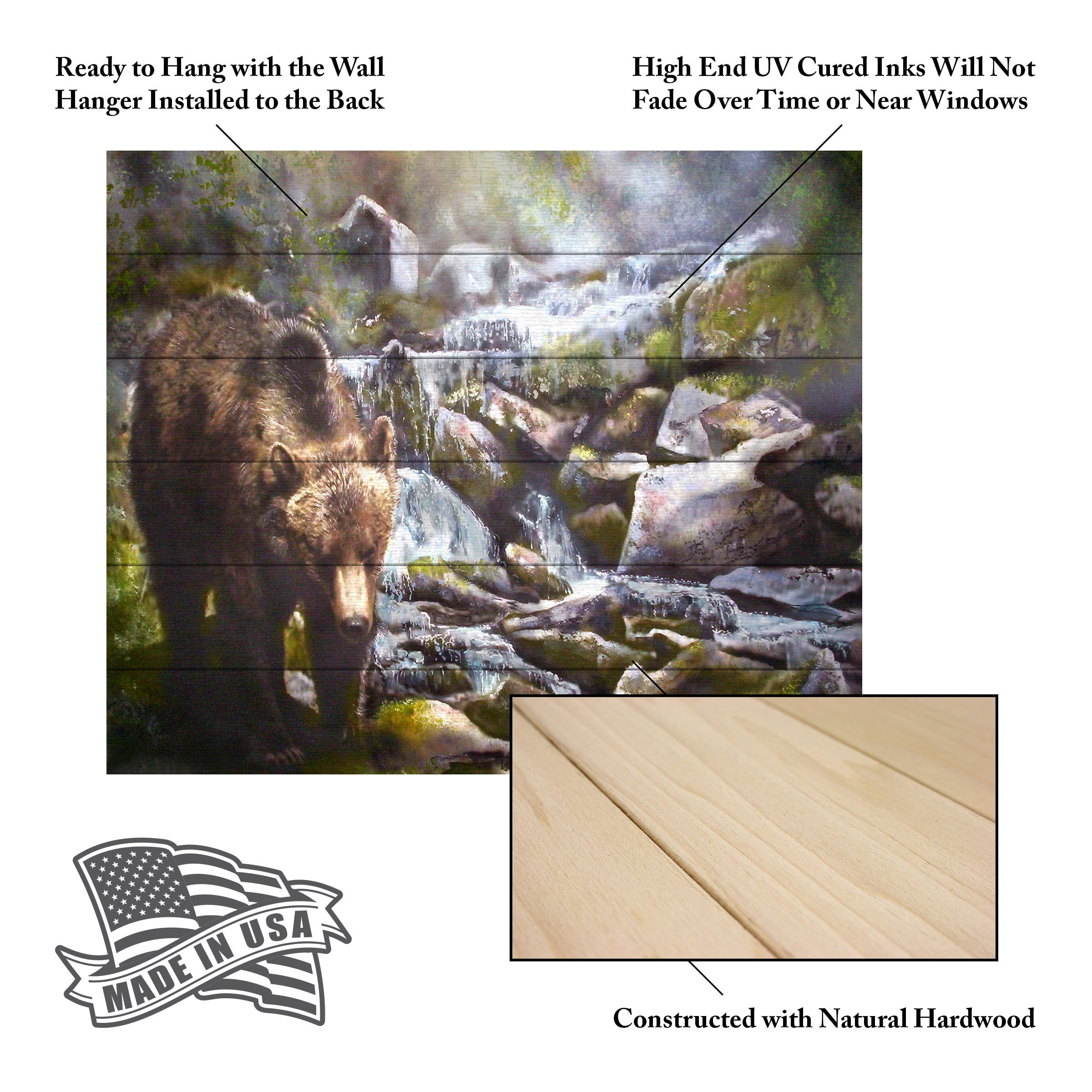 Murray Henderson Fine Art 'Bear 2' Wood Slat Art 18x22