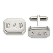 Auriga Fine Jewelry Stainless Steel Polished Enameled Dad Cufflinks for Men