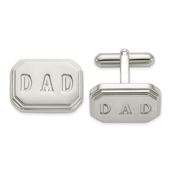 Auriga Fine Jewelry Stainless Steel Polished Enameled Dad Cufflinks for Men