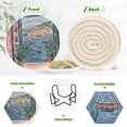 thumbnail image 4 of Yayeee 6 PCS Drink Coasters with Holder Set Woven Absorbent Round Tabletop Hot Pad, Pink Window, 4 of 7