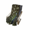 thumbnail image 3 of Peacock Soft Flannel Fleece Throw Blanket, Portrait of Animal Feathers out Vibrant Colors Birds Summer Garden, Cozy Plush for Indoor and Outdoor Use, 70" x 90", Navy Blue Green Brown, by Ambesonne, 3 of 5