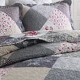 thumbnail image 2 of WannaToo Quilt Set 3 Piece Microfiber Quilts Reversible Bedspreads Patchwork Coverlets Floral Bedding Set All Season, Grey Rose, King size, 2 of 8