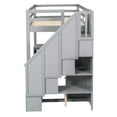 thumbnail image 4 of Gray Twin Size Loft Bed With L-shaped Desk, Drawers, And Coveted Staircase Cabinet, Beyond Doubt -, 4 of 6
