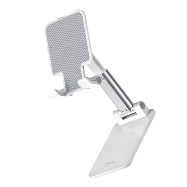 Bearachild Soporte para teléfono Almohadilla antideslizante 50-145 ° Soporte de altura ajustable Tableta Teléfono inteligente Soporte de Teléfono y Comunicación Blanco