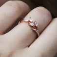 thumbnail image 4 of K-KED Women Wedding Rose Gold Filled Ring Leaves Cubic Zircon Ring Sz 5-12-10, 4 of 6