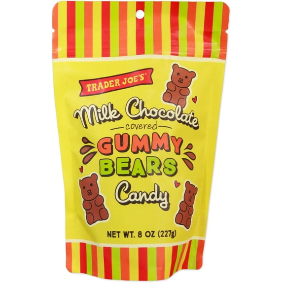 Trader Joe's Milk Chocolate Covered Gummy Bears Candy, 8 oz
