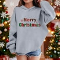 thumbnail image 2 of Lorytime Kids Hoodies for Girls Unisex Merry Christmas Sweatshirt Long Sleeve Pullover Drop Shoulder Cute Tops Gray, 2 of 4