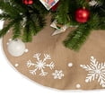 thumbnail image 1 of Falda para árbol de Navidad Joiedomi, 36 cm, rústica, de arpillera con copo de nieve, 1 of 7