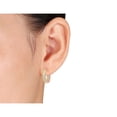 thumbnail image 3 of Boucles d'Oreilles Créoles Torsadées Triple Rangée en Jaune, Blanc et Or Rose 10K, 3 of 3