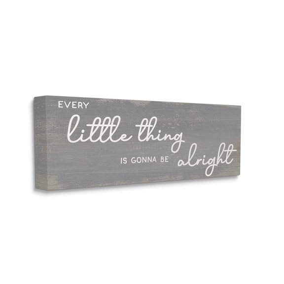 Stupell Industries Charming Every Little Thing Phrase Distressed Grey Inspirational Painting Gallery Wrapped Canvas Art Print Wall Art, 13 x 30