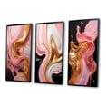 thumbnail image 3 of Designart "Whimsical Liquid Pink and Gold Art Glamorous Charm III" Abstract Shapes Framed Wall Art Set Of 3 - Gold Transitional Frame Gallery Wall Set For Home Decor, 3 of 6