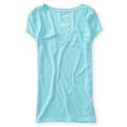 thumbnail image 1 of Camiseta básica Marled con cuello en V para mujer de Aeropostale, verde, grande Aeropostale Camiseta básica, 1 of 2