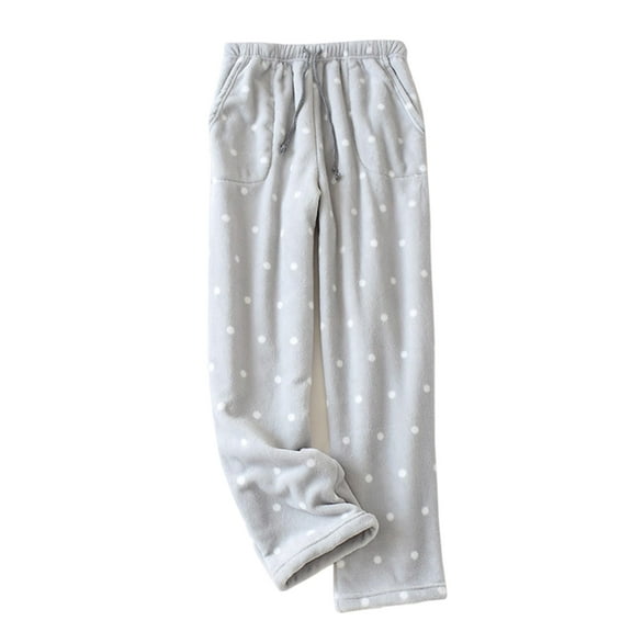 Sunisery Women Flannel Fleece Pajama Pants Winter Thick Plush Warm Sleepwear Trousers with Pockets Drawstring