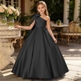 thumbnail image 6 of ITSAME Girls Formal Maxi Dress Bow One Shoulder Waist-Cinching Princess Pageant Wedding Party Ball Gown Black Size 12, 6 of 6